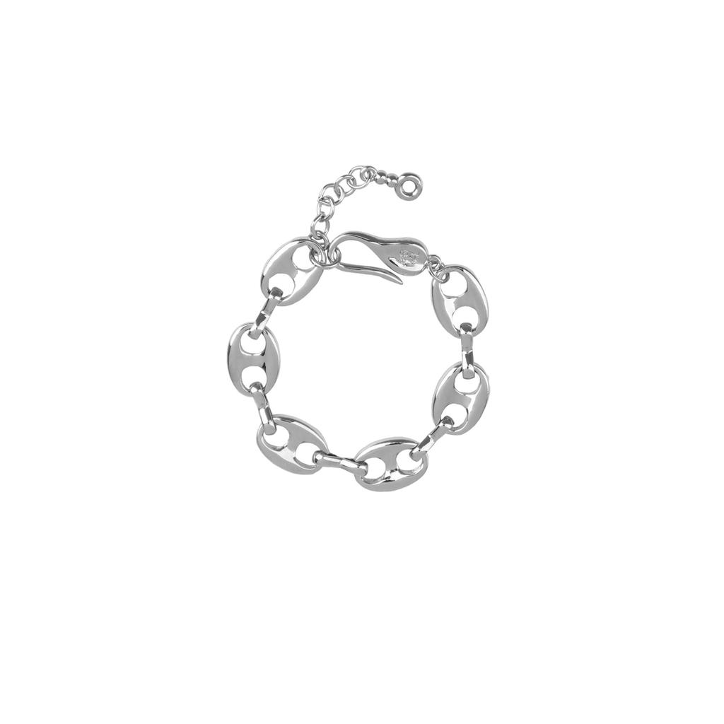Браслет-цепочка Lowool Silver с крупными звеньями-пигги