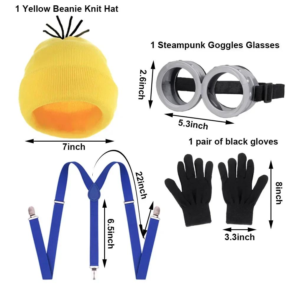 Movie Adult Clothing Minions Goggles and Hat Set Role Playing Accessories Makeup Ball Party Holiday Costumes