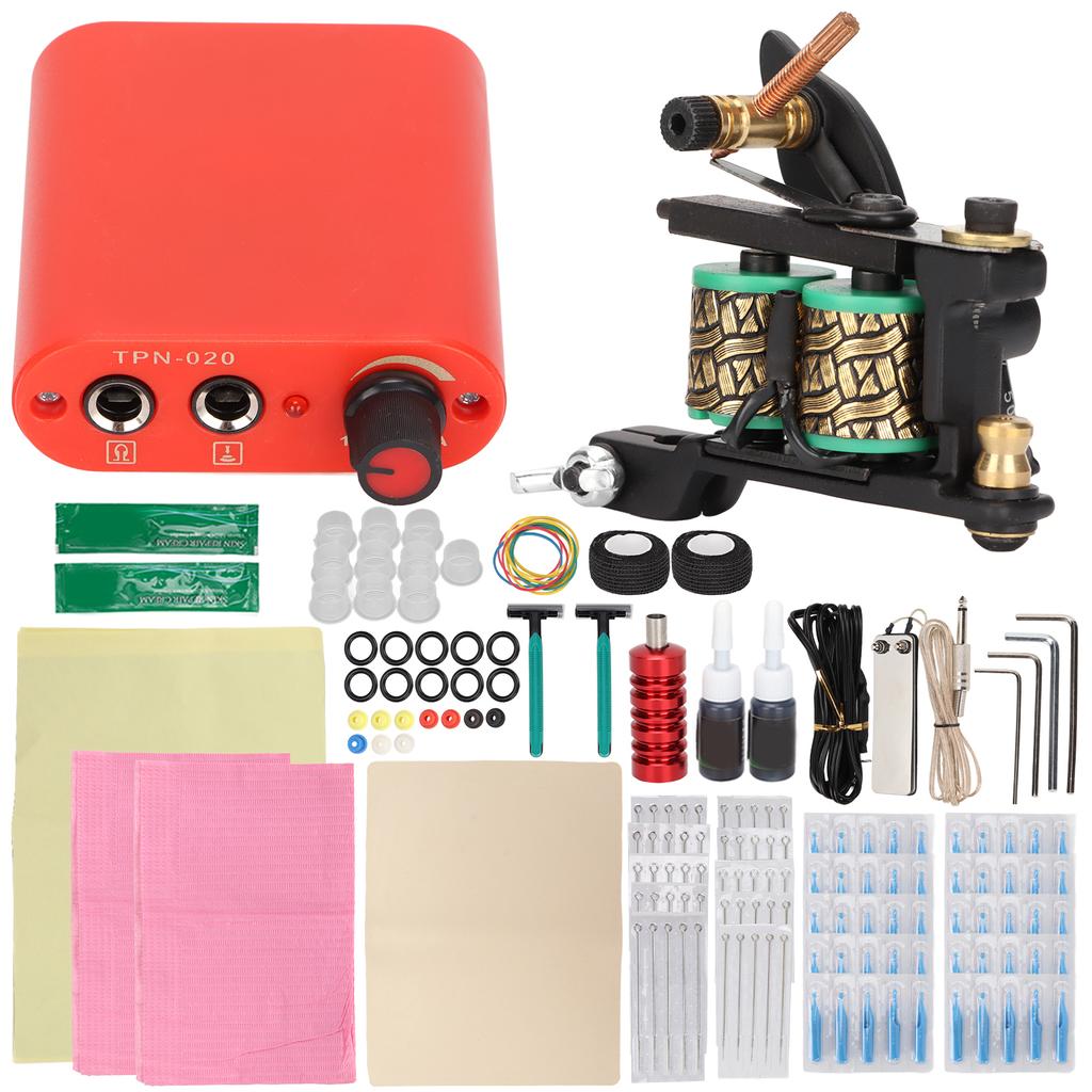 8 Wraps Tattoo Coil Machine Mini Tattoo Power Supply Complete Tattoo Lining Machine for Beginners