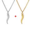 My Shape Lucky Italian Horn Pendant Necklaces for Women Stainless Steel Charms Chain Choker Lucky Amulet Jewelry Gifts