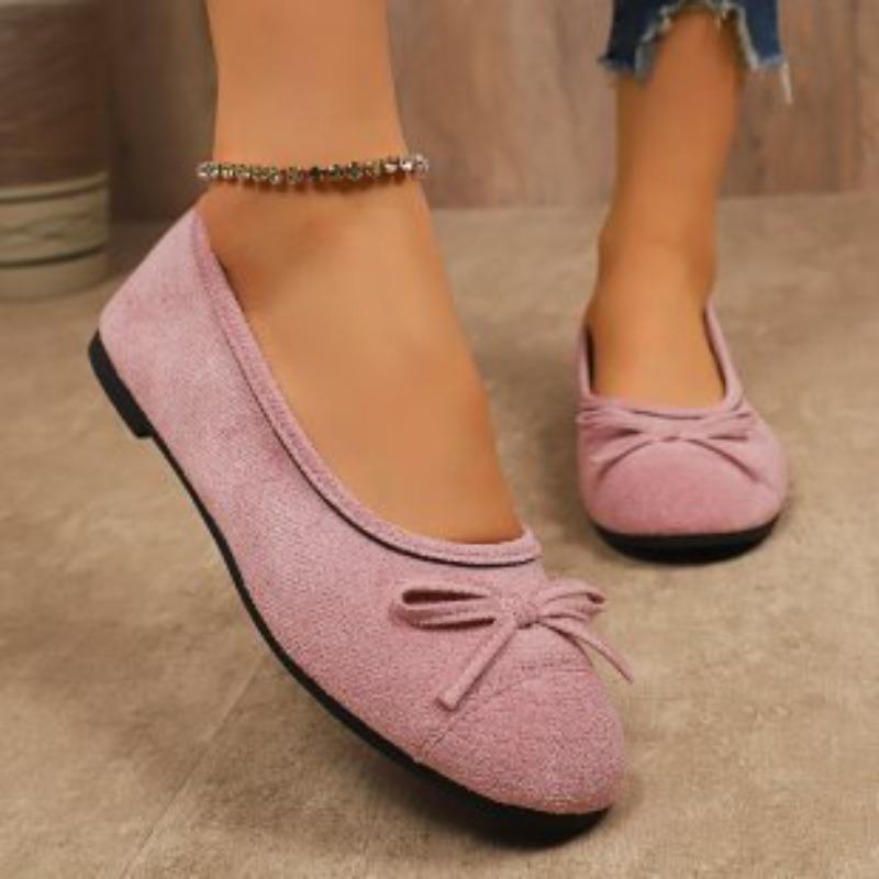 Женские балетки с французским бантом - Мокасины для вождения с мягкой подошвой и круглым носком для весны/осени, Изящные вечерние балетки