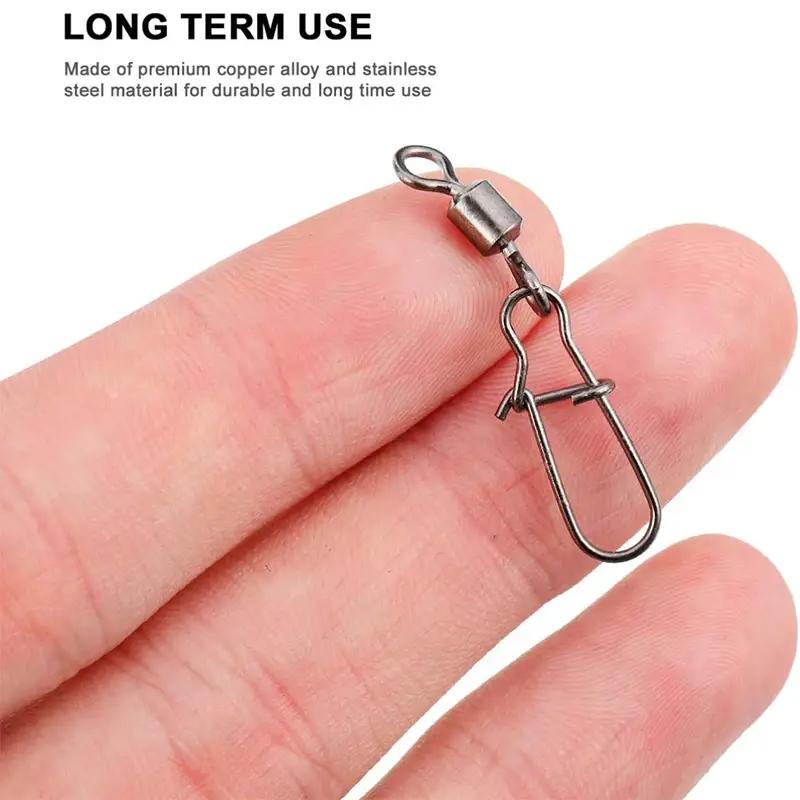 50 шт/коробка Рыболовный соединитель Штифт 4# 6# 8#10#12# Вертлюг с застежкой Рыболовный крючок Вертлюги на шарикоподшипниках Застежки Соединители для быстрого соединения Аксессуары