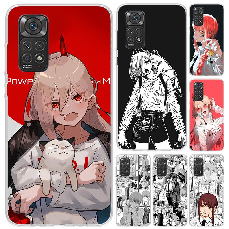 Чехол для телефона Power Makima Chainsaws для Xiaomi Redmi Note 15 14 14S 13 12S 12 Pro 11S 11 Plus 11T 11E 10S Мягкий Funda Печатный корпус R