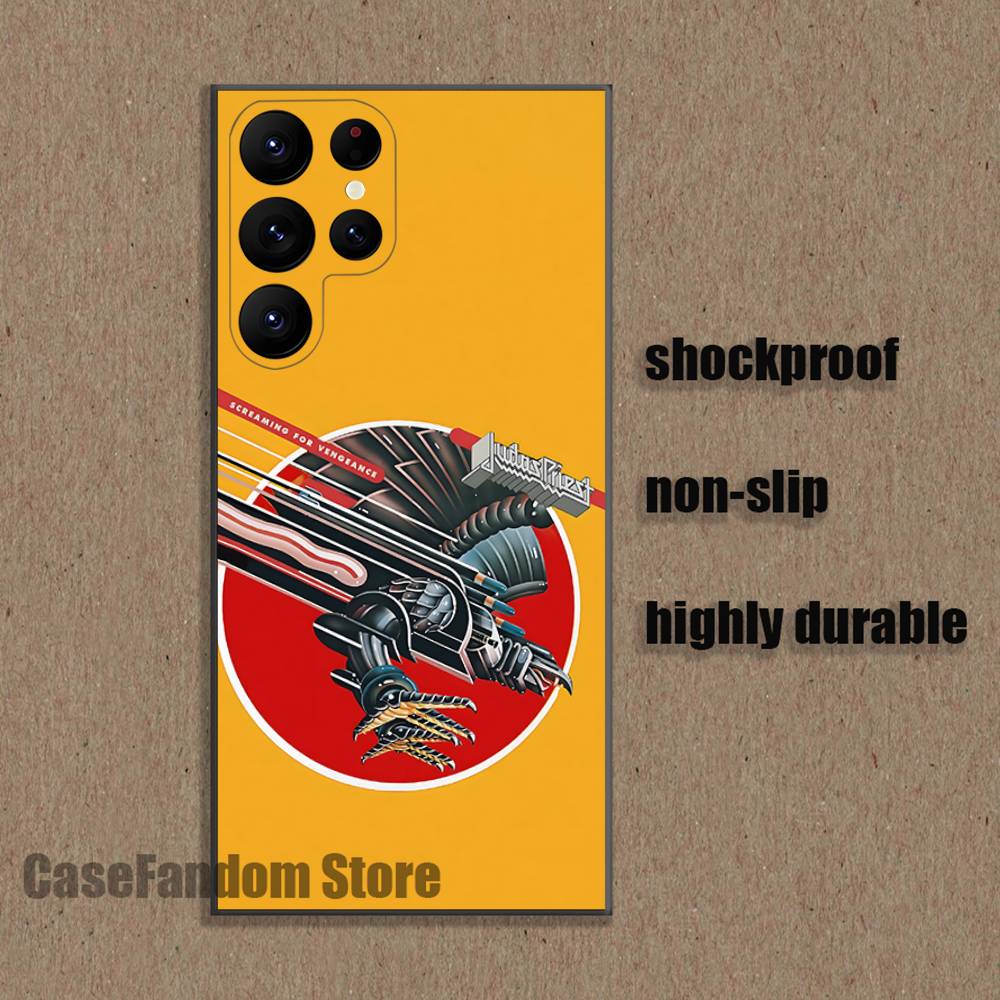 J-Judas P-Priest Shockproof Phone Case For Samsung S26,S25,S24,S21,S22,S23,S30,Ultra,S20,Plus,Fe,Lite,5G Black Cover
