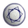 Flat Top Jewish Kippah Hat Embroidery White Yarmulke for Women Men Breathable Traditional Hat for Religious Observances