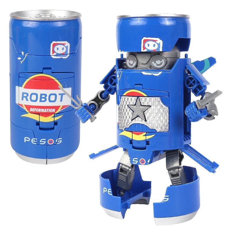 Transforming Internet Celebrity Cola Robot Mecha Toy for Kids