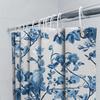 Синяя Цветочная Занавеска для Душа Водонепроницаемый Декор для Ванной Комнаты Большой Размер Роскошный Коврик для Ванной Белая Подкладка для Ванны Принт Современный Цветочный Дизайн (