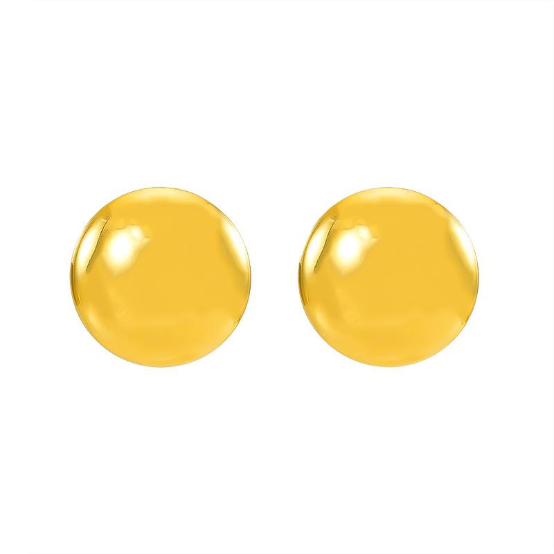 Стильные и простые геометрические круглые серьги из титановой стали, преувеличенная индивидуальность, женские металлические холодные серьги