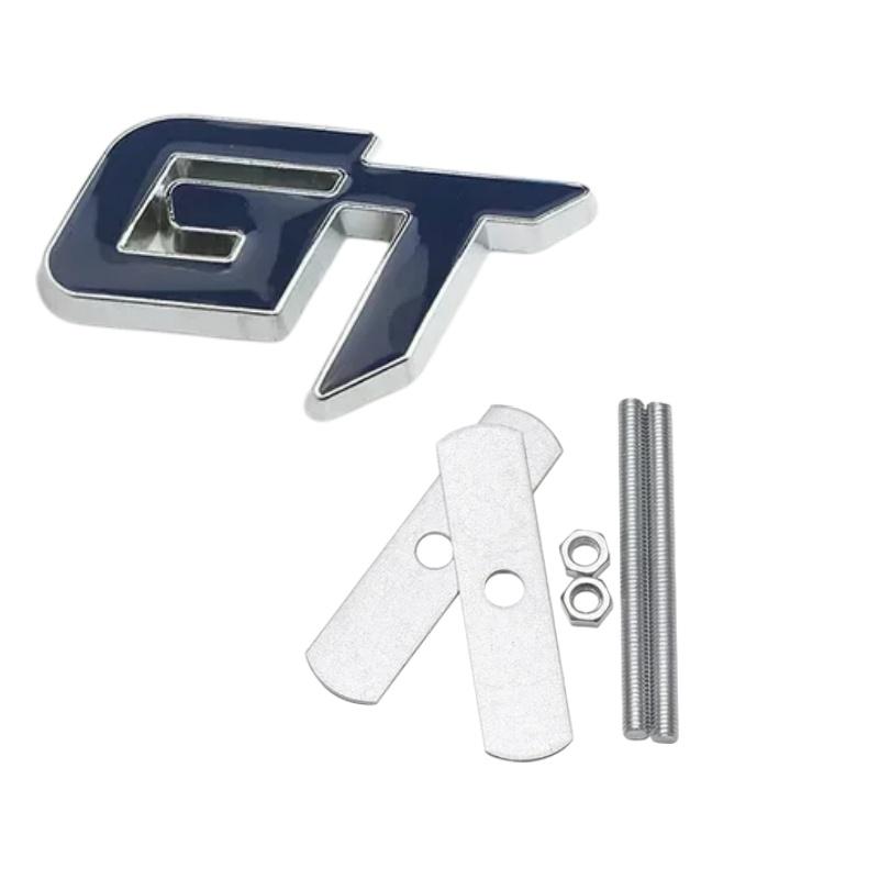 3D Metal GT Letters Car Front Grille Rear Trunk Fender Emblem Badge Sticker Decals Styling Accessories