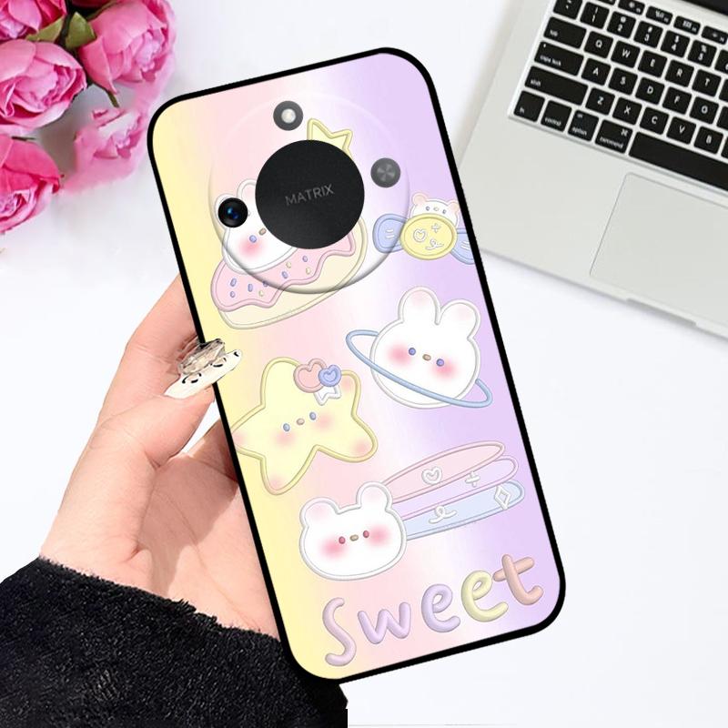 Чехол для Honor X9c Smart 5G Мягкий Силикон ТПУ Чехол для Телефона Для Huawei Honor X60 Защитный Fundas Бампер Мультяшный Цветной Раскрашенный