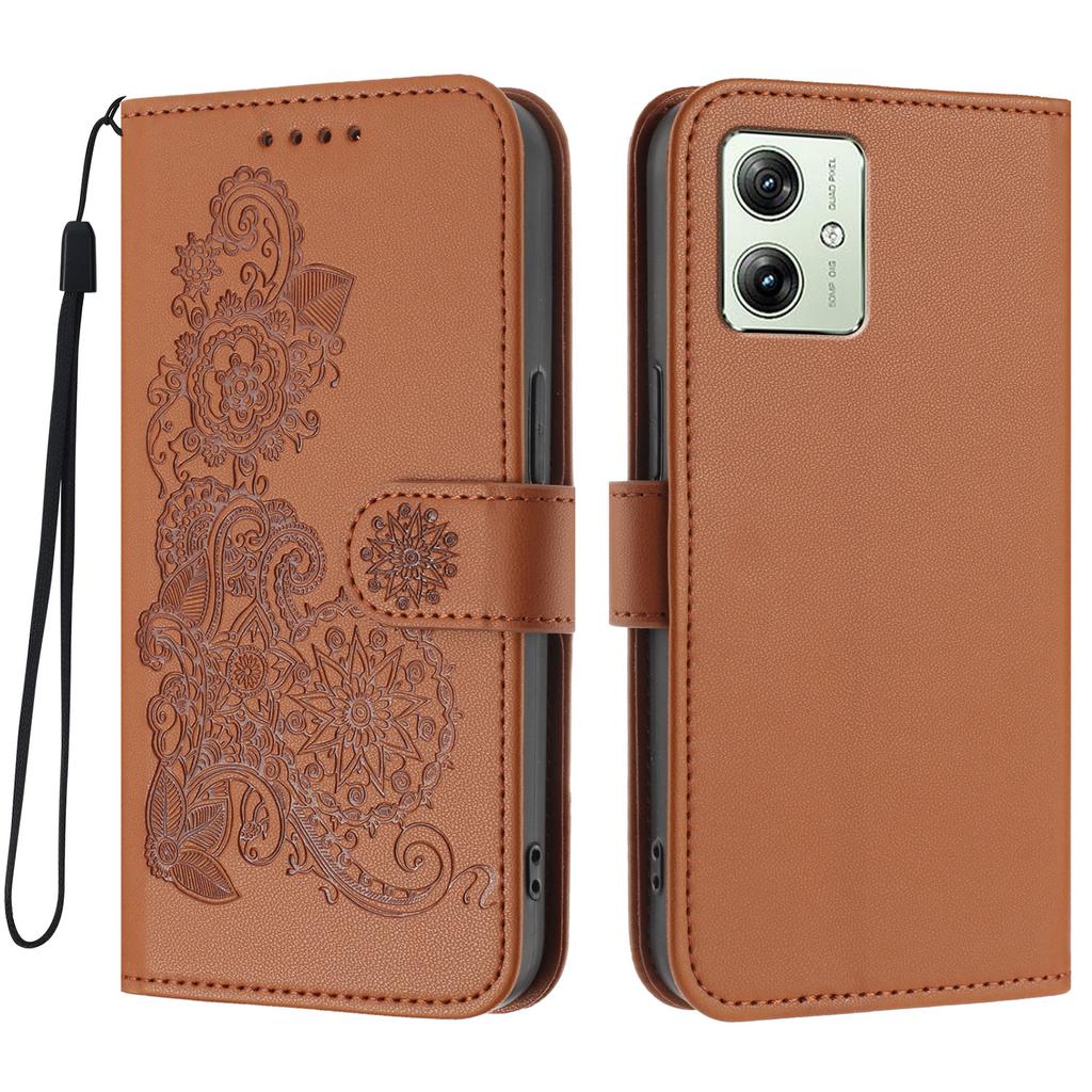 For Motorola Moto G54 Power 5G Phone Cases Mandala Flower Leather Wallet Mobile Cover with Strap