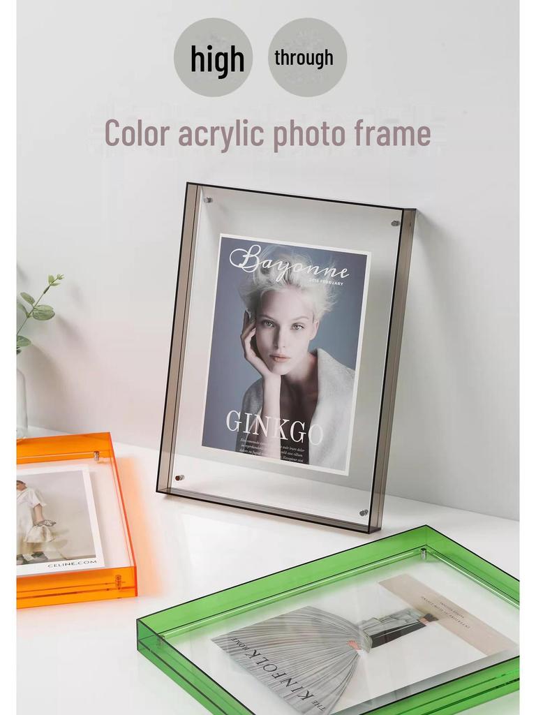 Premium Multi-Color Acrylic Photo and Art Display Frame - A4 Size