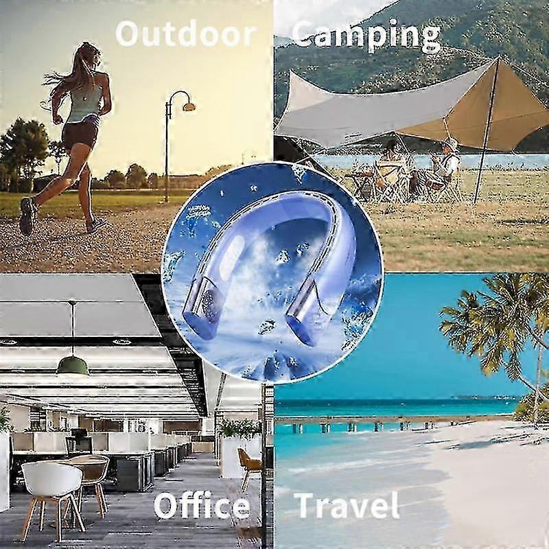 6000mah Hanging Neck Fan Portable Conditioner Type-c Usb Rechargeable Cooler 5 Speed Electric Fan For Sports