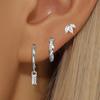 Набор сережек-гвоздиков для tragus с кристаллами в виде цветка, модные квадратные серьги-кольца huggie для женщин, оптовая продажа, украшения для хряща, helix, мочки уха