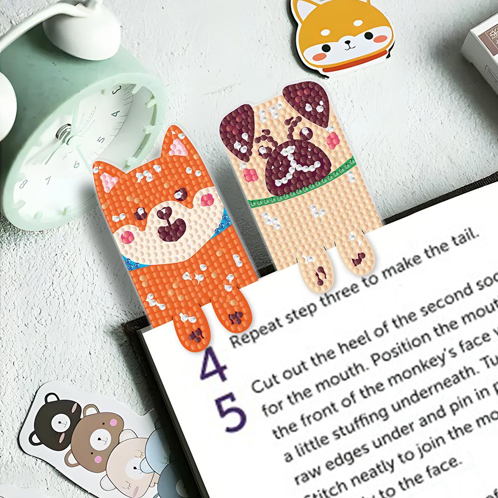 3Pcs Cat Themed DIY Diamond Bookmark Art Projects Diamond Art Bookmark Diamond Painting Art Bookmarks for Reading Enthusiasts