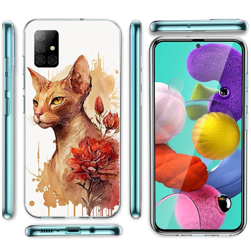 Lavaza Sphynx Sphinx Cat Cover Phone Case For Samsung Galaxy A12 A22 A32 A52 A72 A02S Phone Case Note 20 Ultra 10 S10 Plus A51 A