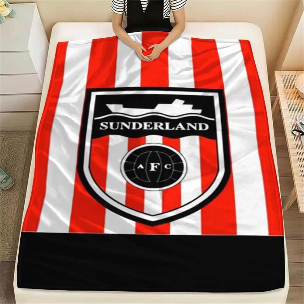 1 шт. Фланелевое одеяло с принтом Sunderland, Высокое качество, Комфортное для всех сезонов, Домашний декор, Тепло и уют, Идеально для Рождественских подарков90
