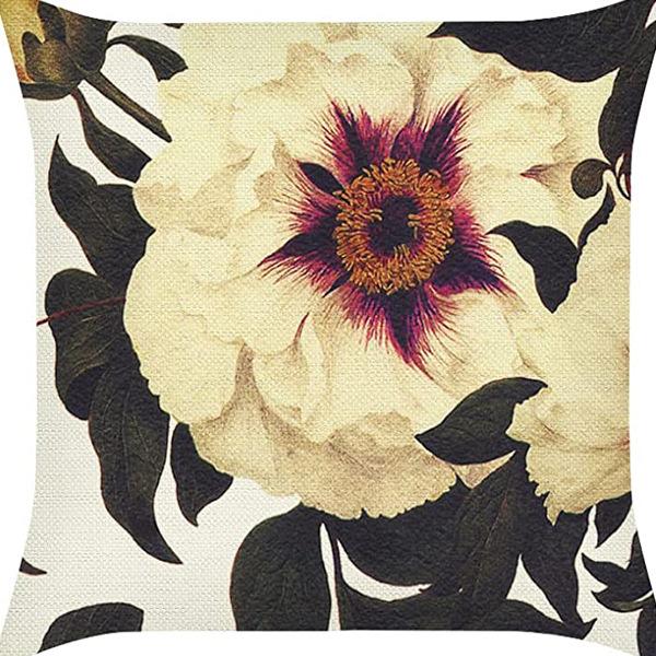 Ретро Американский Растительный Цветочный Принт Льняная Наволочка Гостиная Диван Автомобильная Подушка Подушка