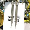New Minimalist Long Tassel Earrings Elegant Delicate Flower Pendant Zircon Earrings Women 'S Ear Wire Premium Jewelry Party Gifts