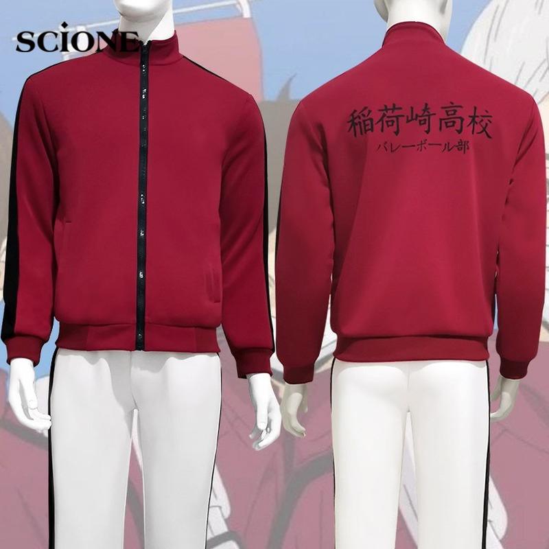 Женские комплекты костюмов для косплея аниме Haikyuu Karasuno, волейбольный клуб, топ, брюки, 2 шт., Hinata Shyouyou, спортивная одежда, униформа