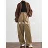 FAESSLIN Women's Khaki Corduroy Wide-Leg Trousers