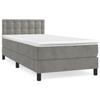 3141521 vidaXL Divan Bed and Mattress Light Grey 90x200 Cm Velvet