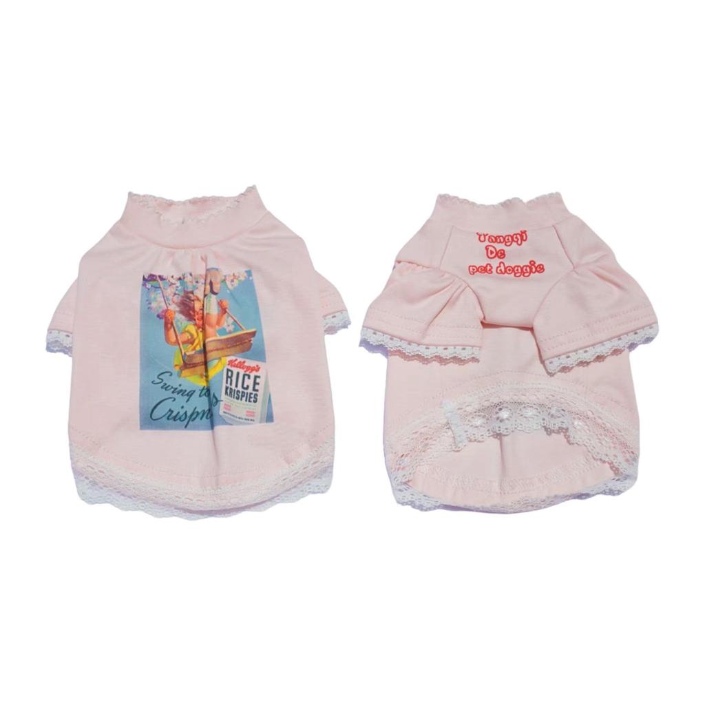 Домашний кот собака игривый принт классическая футболка в японском корейском стиле для маленьких щенков