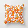 Car Sofa Cushion Cover Orange Geometric Pattern Print Square Pillowcase Home Decor