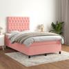 3143198 vidaXL Divan Bed with Mattress Pink 120x200 Cm Velvet