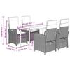 VidaXL Ensemble à Manger de Jardin avec Coussins 5 pcs, Table et Chaises avec Dossier Réglable, Meubles d'Extérieur Patio 3212373