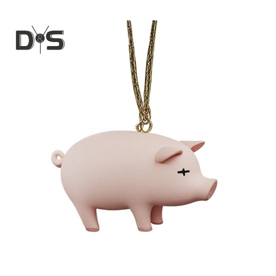 Милая подвеска в виде свиньи, украшение для салона автомобиля, забавная, меняющая цвет жареная свинья, подвеска в виде поросенка, автомобильный аксессуар для зеркала заднего вида