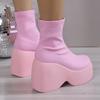 Brand New Gothic Style Chunky Platform Women Ankle Boots Big Size 43 Sexy Elegant Walking Comfy Woman Shoes Platform Boots D343