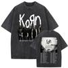 Стирка Винтажная Рок-группа Korn Ftl Follow The Leader Футболка Мужская Готическая Повседневная Оверсайз Футболки Мужская Футболка Мужская Винтажная Футболка