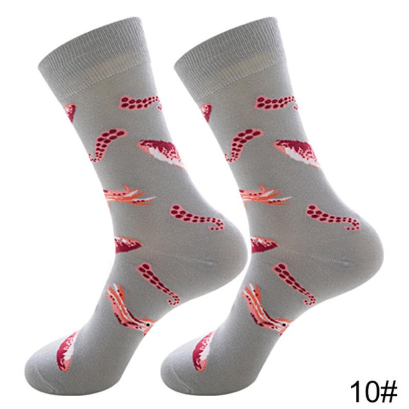 Новые осенне-зимние хлопковые носки для мужчин и женщин, модные трендовые носки, крутые носки с рисунками животных и фруктов