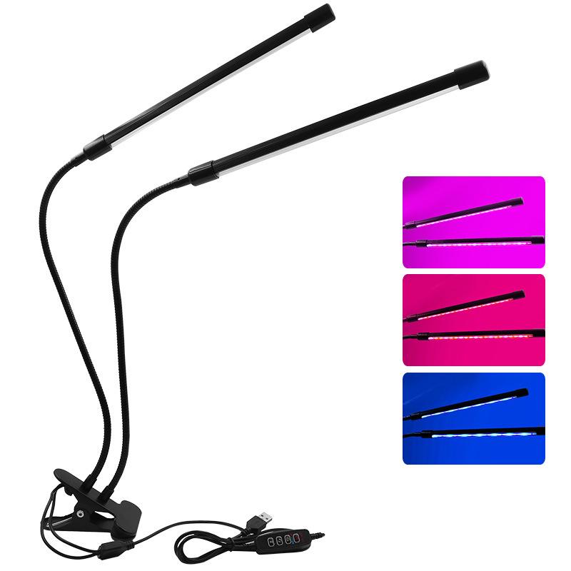 Водонепроницаемый светодиодный фитолампа с USB-зажимом для комнатных растений и рассады - полный спектр, регулируемое освещение