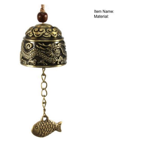 Chinese Fish Pattern Good Luck Feng Shui Bell Blessing Fortune Hanging Wind Chime