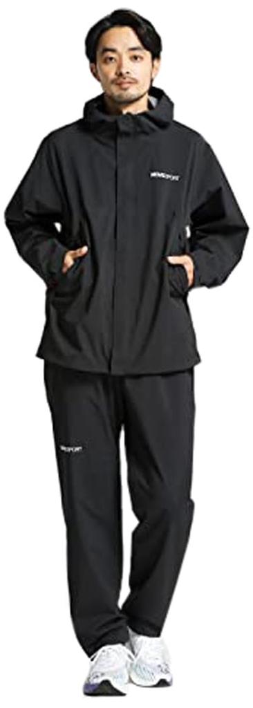 Rain Wear Descente General Purpose Rain Top and Bottom Set Stretch Water Pressure Resistance Moisture Permeability Lightweight Retroreflective Storage