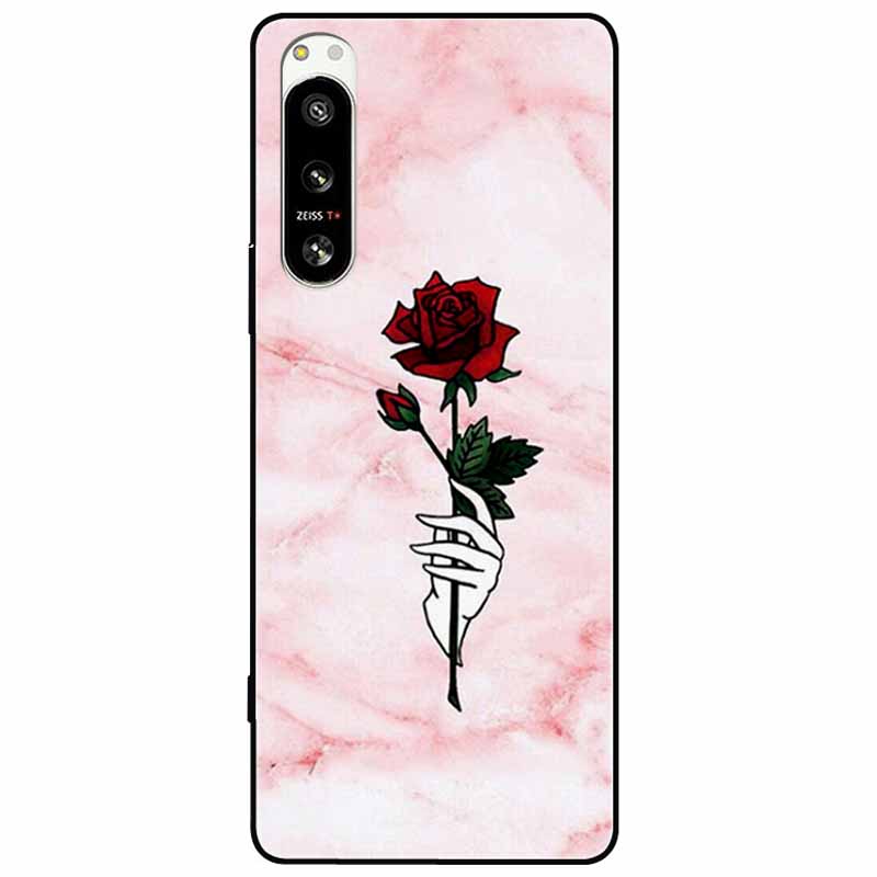 For Sony Xperia 5 IV / 1 IV Case 10IV Soft Silicone Flower Phone Back Cases For Sony Xperia 10 IV V Cover 5IV TPU Bumpers 10V