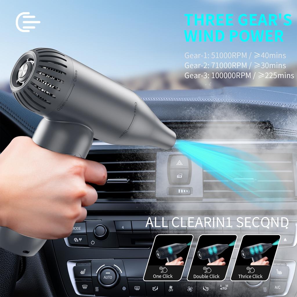 Мини-портативный турбинный фен K16, бесщеточный двигатель 65 Вт, мощность всасывания 90000 об/мин, 4000 Па, 4 шт.