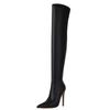 Thigh High Boots For Women 2024 Sexy Point Black Heeled Winter Women's Over the Knee Boot Long Party Fetish Dance Shoes Lady