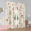 2pcs,2D plane printing Pattern Curtains Christmas Bears Trees Bells (3) Durable Polyester (without rod) Festive for Various