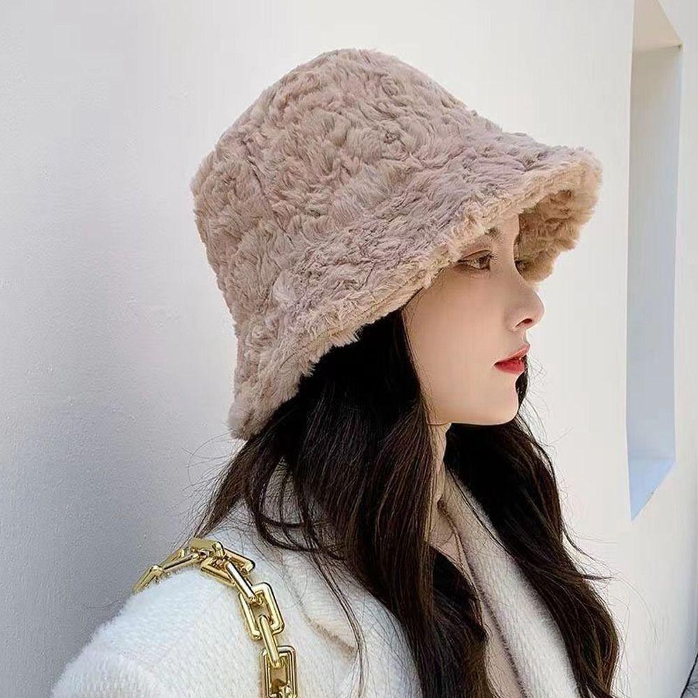Кепка рыбака из искусственного меха Теплая солнцезащитная кепка Уличная плюшевая панама Женская