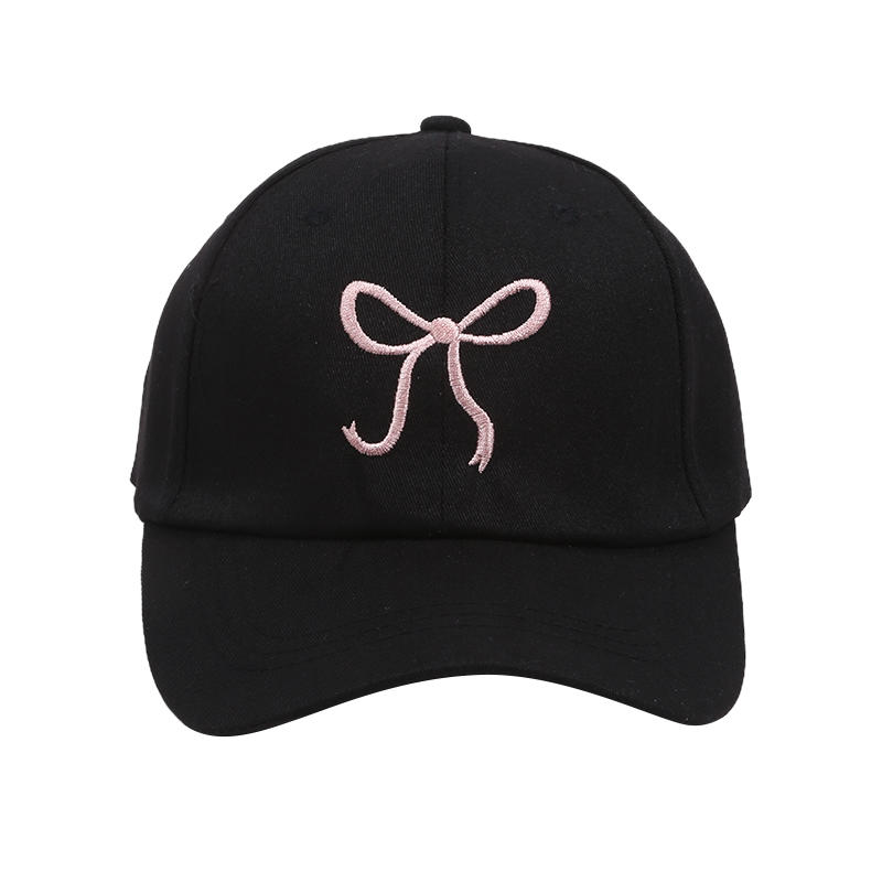 Милая бейсболка с вышивкой в виде бантика для женщин, однотонная, корейская, с козырьком, для улицы, от солнца, новая