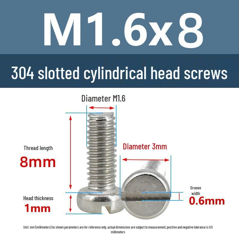 Yigu 304 Stainless Steel Slotted Pan Head Screws M1.6-M10