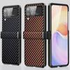 Противоударный тонкий чехол из углеродного волокна для Samsung Galaxy Z Flip 4 5G Z Flip4, нескользящий защитный чехол для всего тела, чехол для телефона Funda