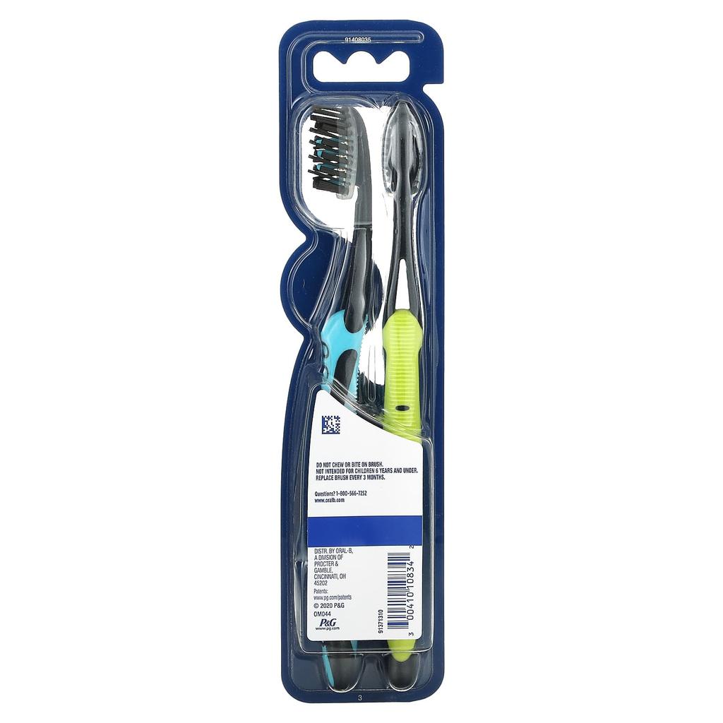 Oral-B, Pro-Flex, угольная зубная щетка, мягкая, 2 зубные щетки