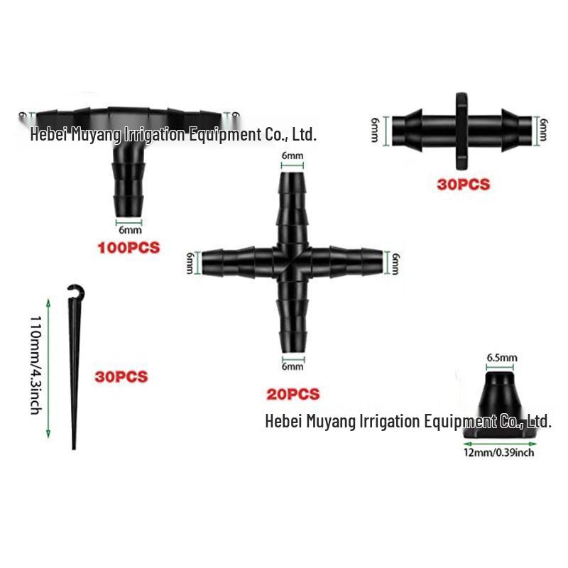4/7 PVC Cross Barbed Tee Micro-Spray Irrigation Connector for Garden Drip Systems