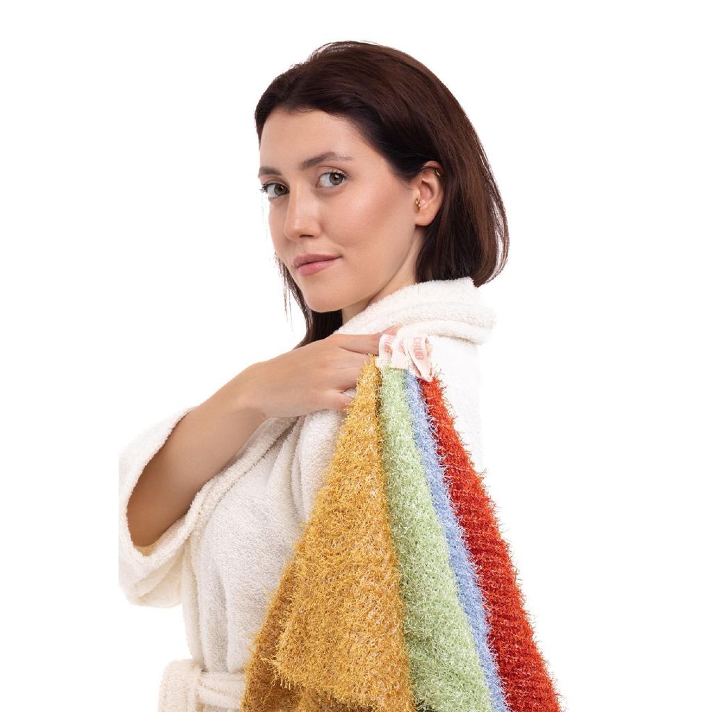 Супергибкая желтая мочалка для ванны Люфа для душа подходит для всех типов кожи - унисекс 30x40 см