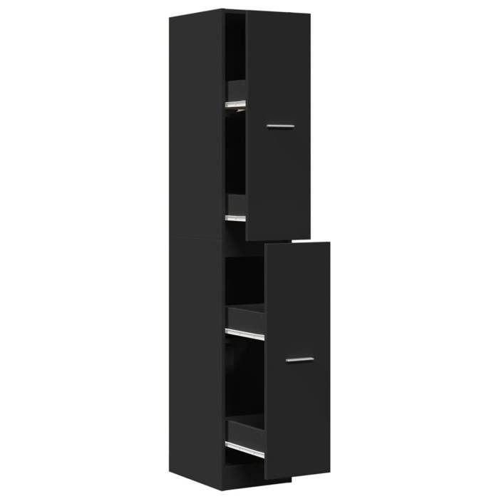 VidaXL Armoire d'apothicaire noir 30x41x174,5 cm bois d'ingénierie, coffre d'apothicaire, meuble d'apothicaire, coffre à 3309628