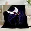 1PC Lunar Cat Magic Night Flannel Blanket Gift, Suitable for Both Men And Women, Soft Ideal for Beds And Sofa, Birthday Or Christmas Gift